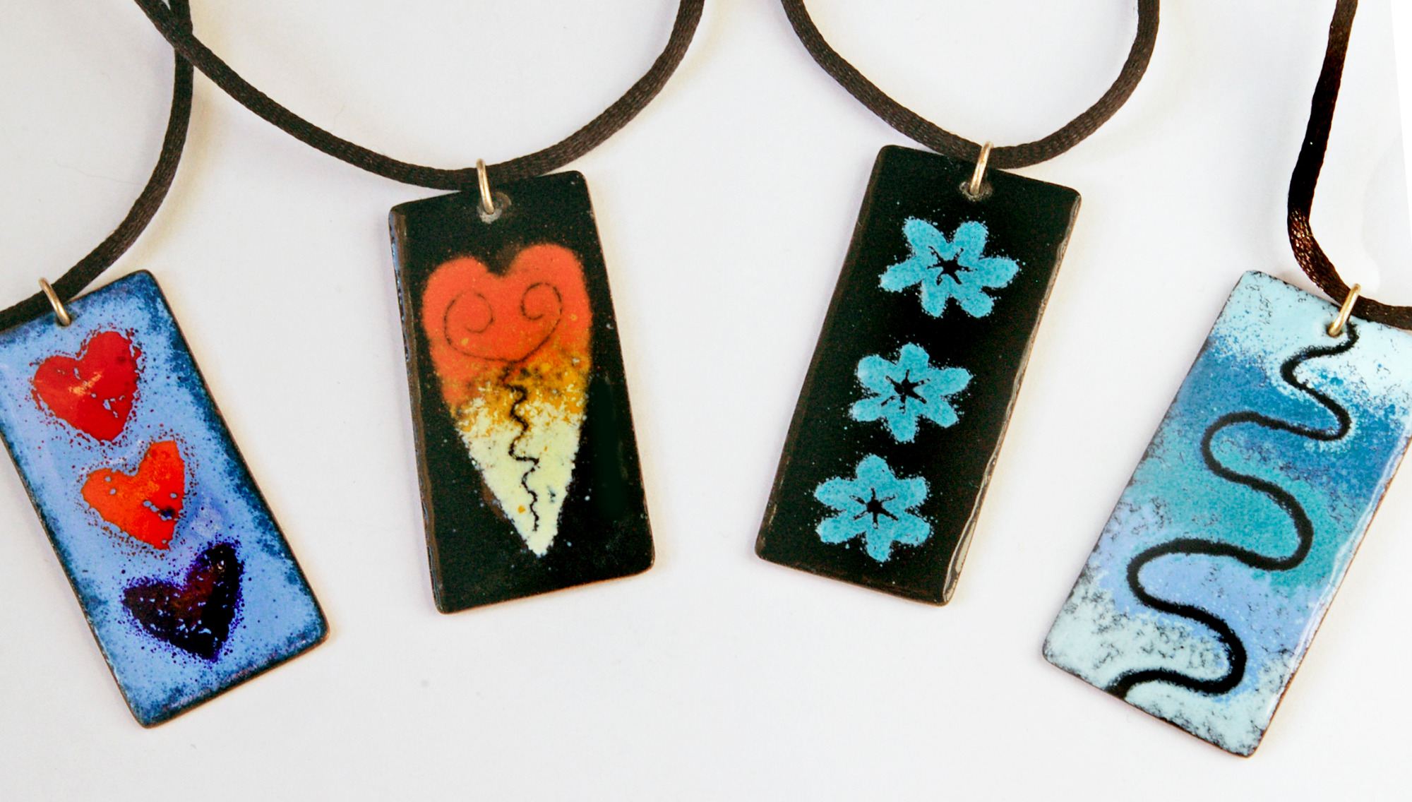 Samples of Enamelled Pendants (which could be made at a session)