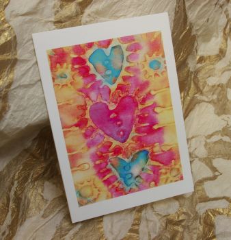 'Three Hearts' Greetings Card