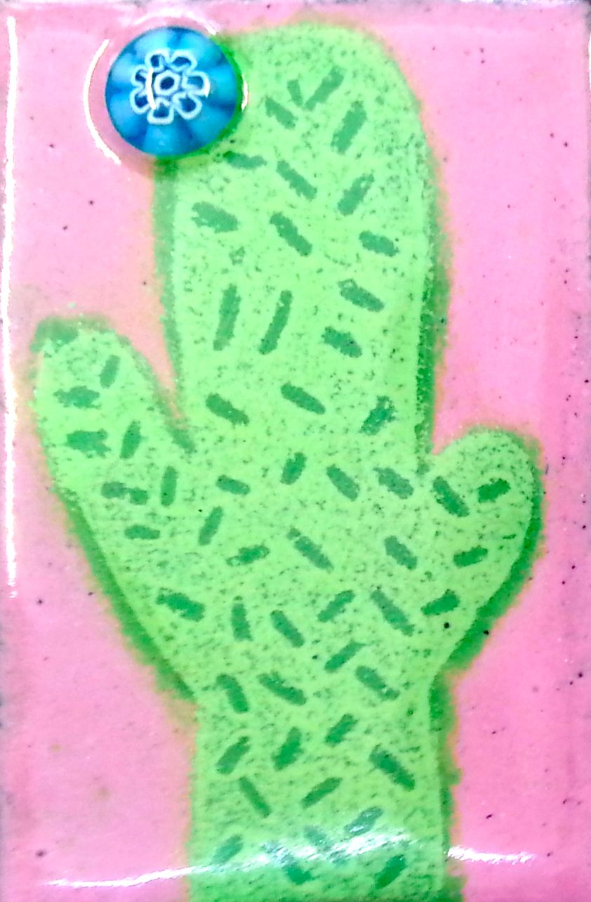 Student's cactus enamel plaque