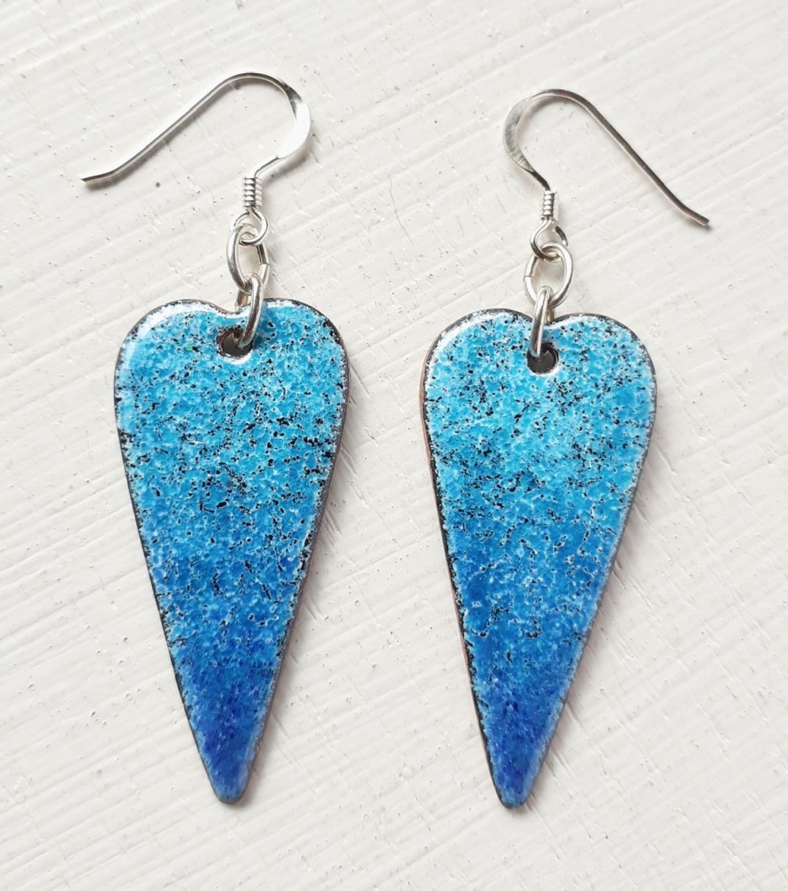 Long Heart Earrings -Turquoise