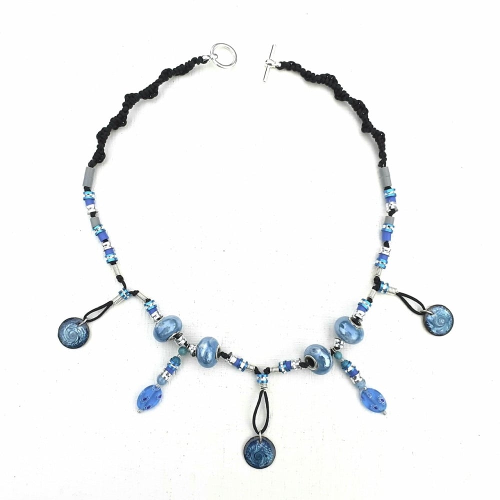 Necklace Kit with Hand-crafted Swirled Enamelled Discs