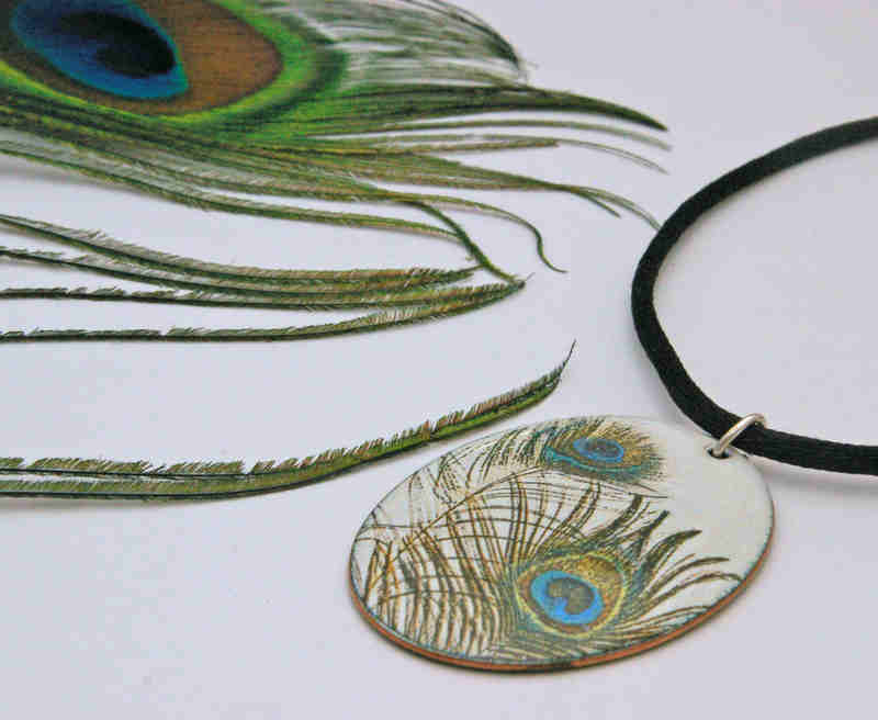 Peacock Feather Pendant (with Feather)