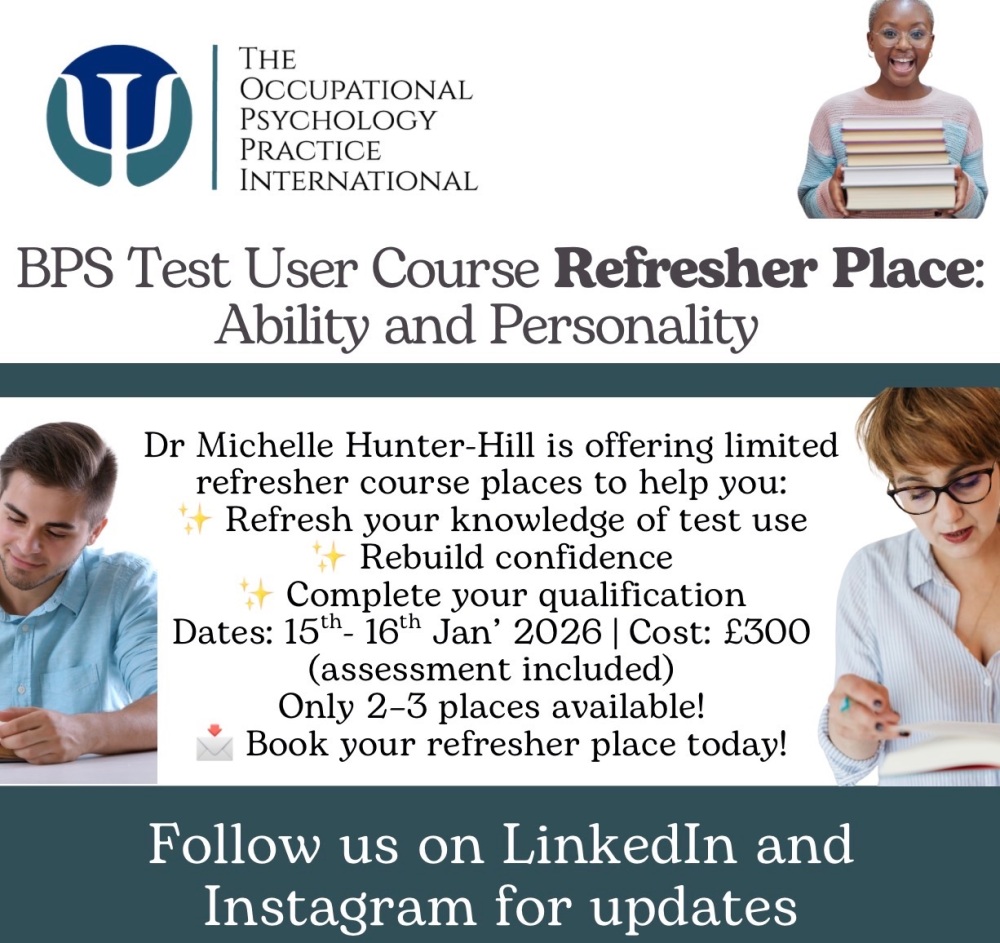 BPS Test User Ability & Personality Refresher Course Places