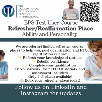 BPS Test User Ability & Personality Refresher Course Places (1 - 4 years post qualification)