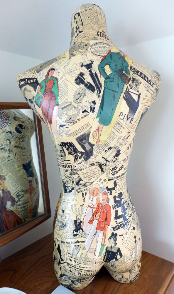 vintage decoupage mannequin