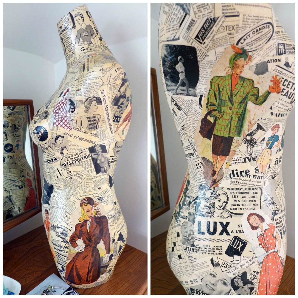 vintage decoupage mannequin