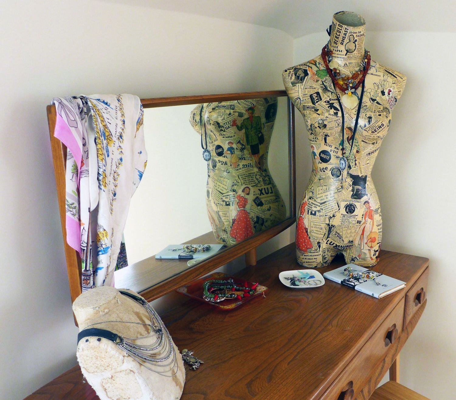 vintage decoupage mannequin