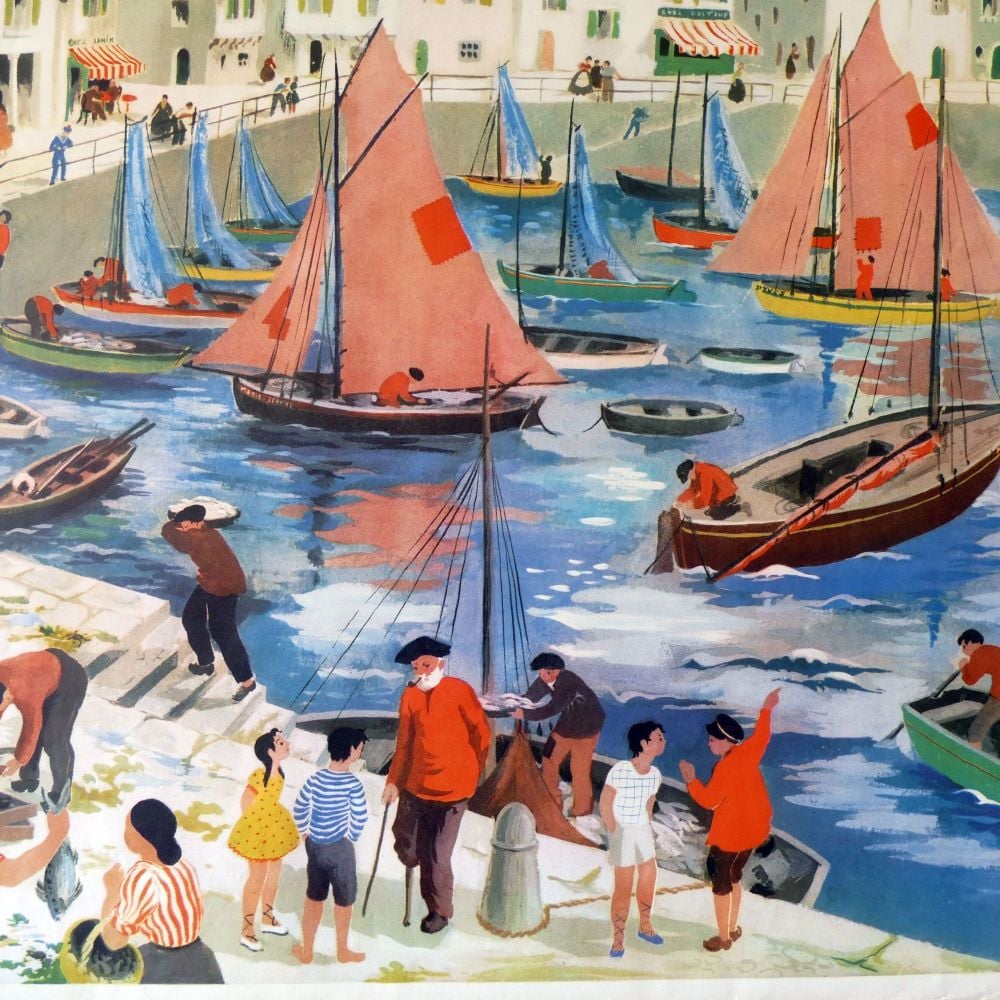 Vintage French School Print - Helen Poirie - The Port