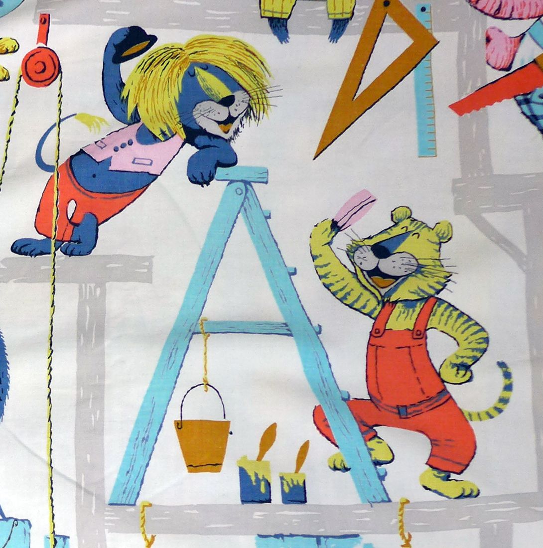 1960's Children's Animal Fabric