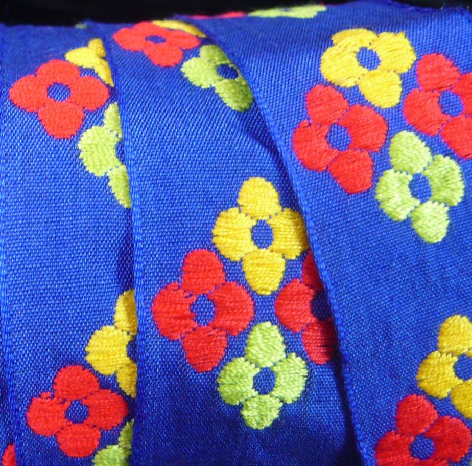 Vintage Woven Cotton Vintage Trim - Blue Floral