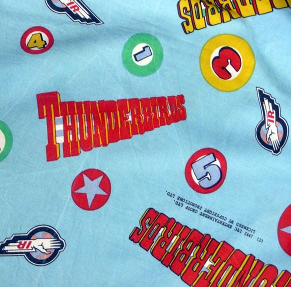 Vintage Thunderbirds Cotton Fabric - F.Q
