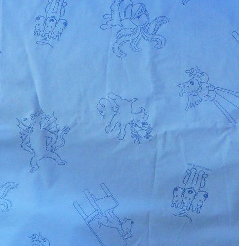 Vintage Snowy Cotton Blue - 80cm wide