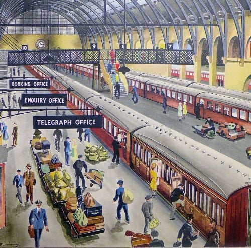Vintage Classroom Poster - A Railway Terminus