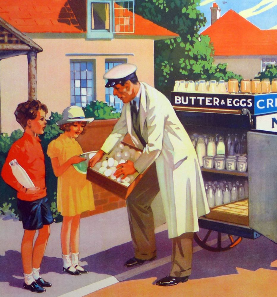 Vintage School Poster 1938 - The Milkman