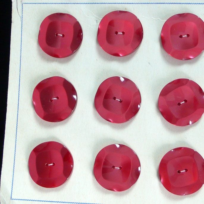 12 Vintage French  Buttons - Pink