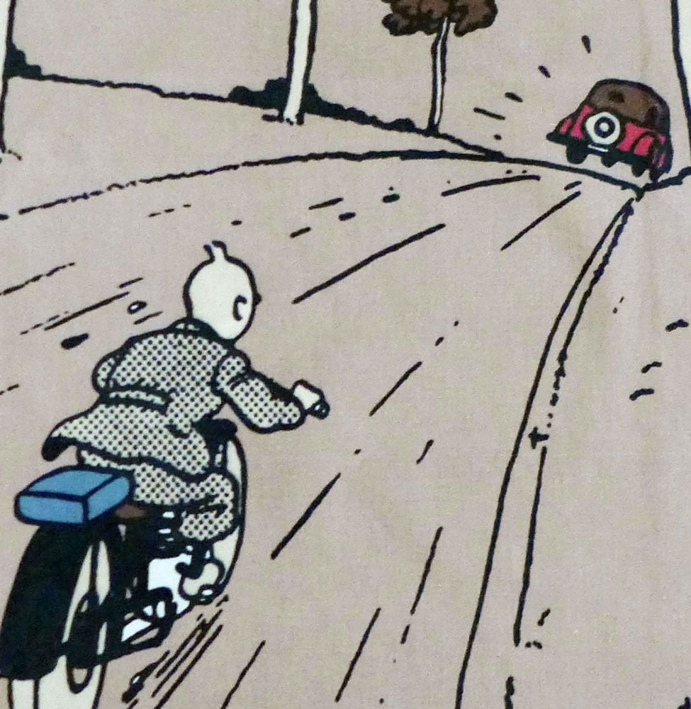 Tintin Fabric Panel - King Ottokar's Sceptre - Tintin Chases the Car