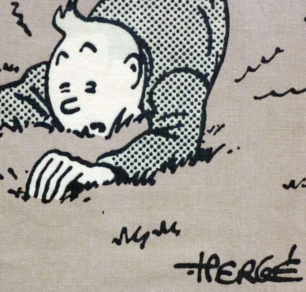 Tintin Fabric Panel -  Tintin Falls - 23cm x 41cm - Blue or Taupe