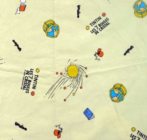 Vintage Tintin Fabric - 7 Crystal Balls - 120cm wide