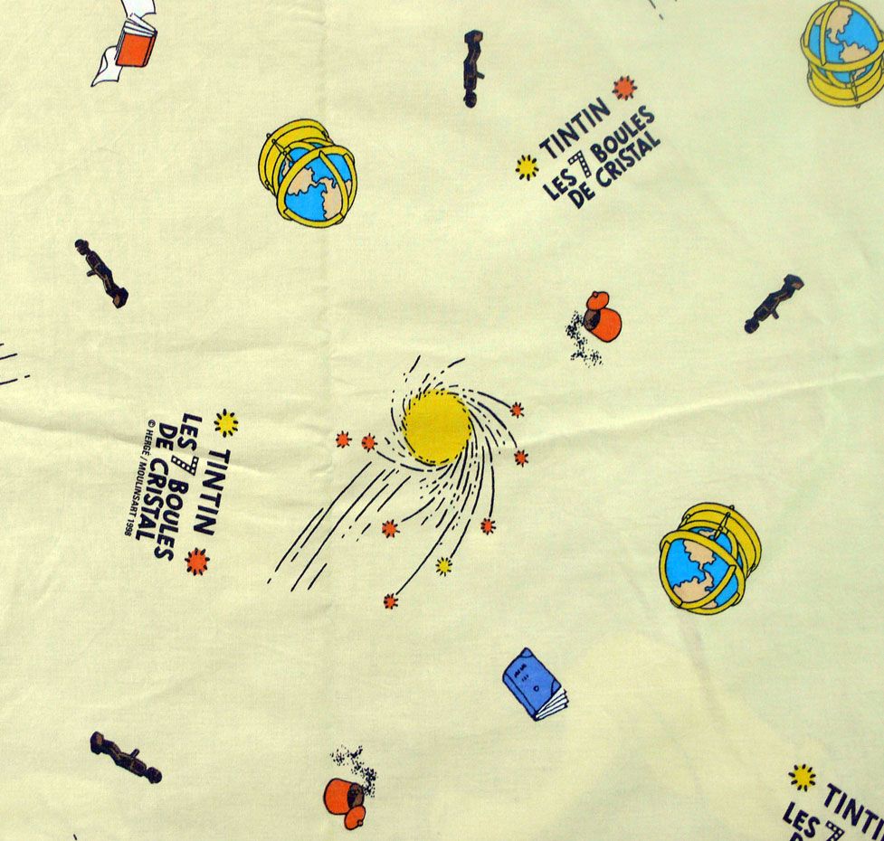 Vintage Tintin Fabric - 7 Crystal Balls - 120cm wide