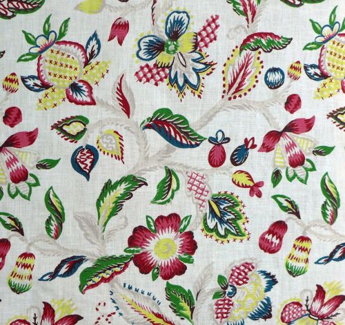 Vintage Jacobean Print Linen - 115cm wide