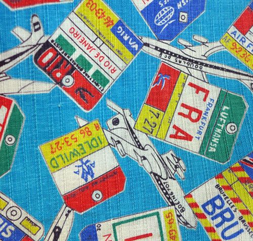 Mid Century Air Travel Cotton - 84cm wide