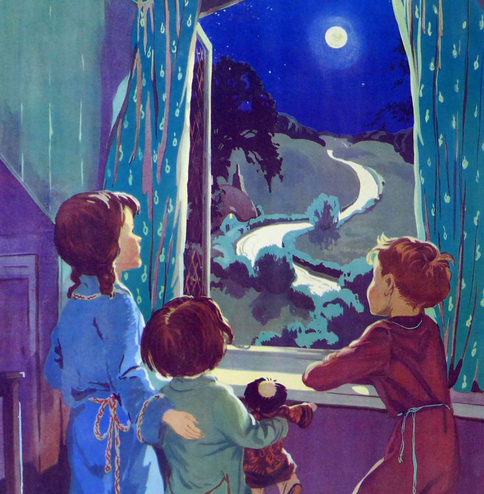 Vintage School Poster 1938 - The Moon & Stars