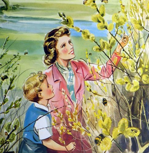 Original School Print - Willow Way by Eileen Soper - Mounted