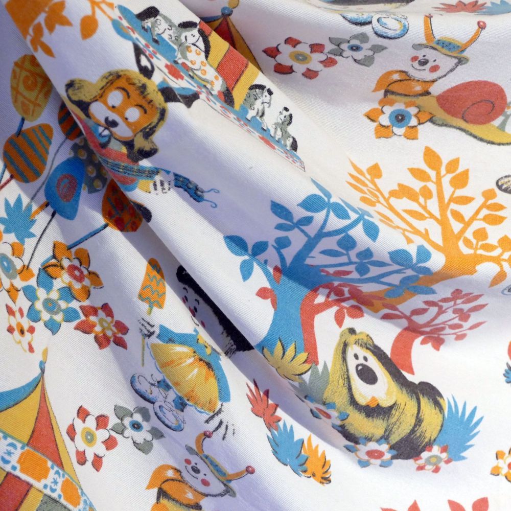 Original 1968 Magic Roundabout Fabric - 58cm x 54cm