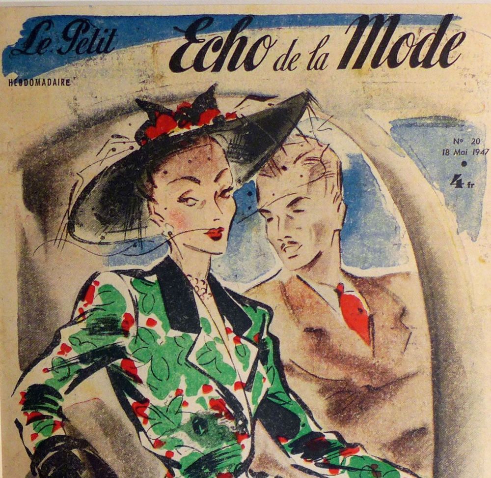 1940's Original French Fashion Print - Car