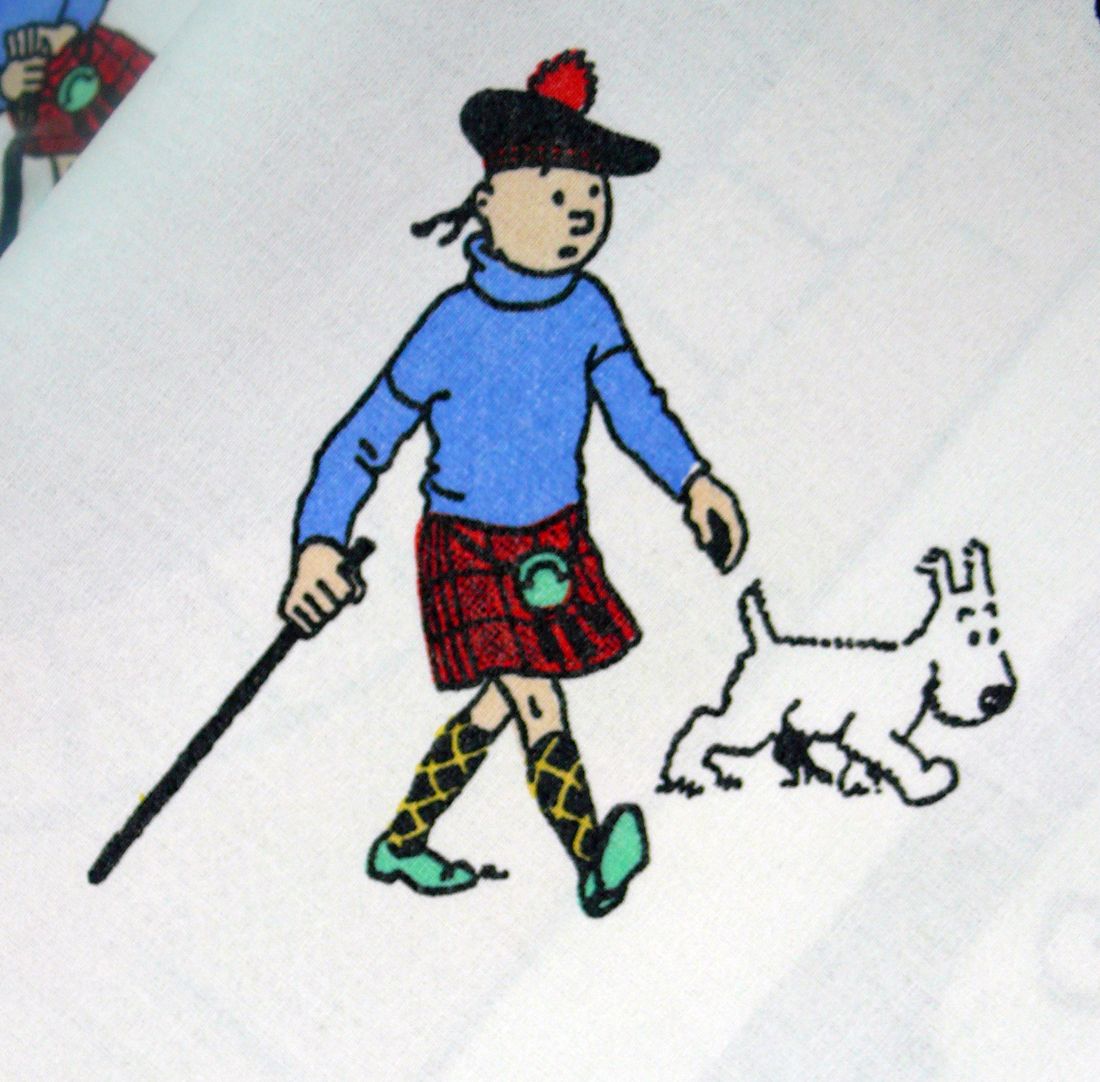Vintage Tintin Fabric - The Black Island - 25cm x 60cm