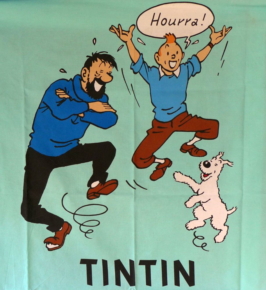 Tintin, Captain Haddock and Snowy Cotton Panel