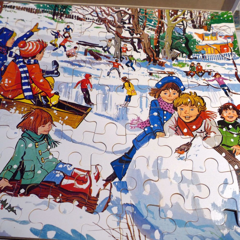 1970's Wooden Jigsaw Puzzle - Winter
