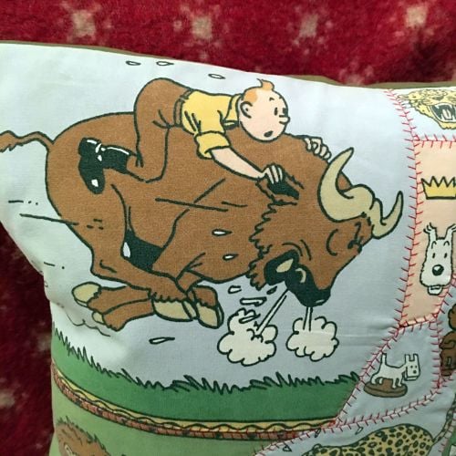 Tintin Patchwork Cushion - Africa