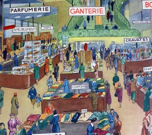 Vintage French Classroom Poster - Au Zoo/Sur Le Stade