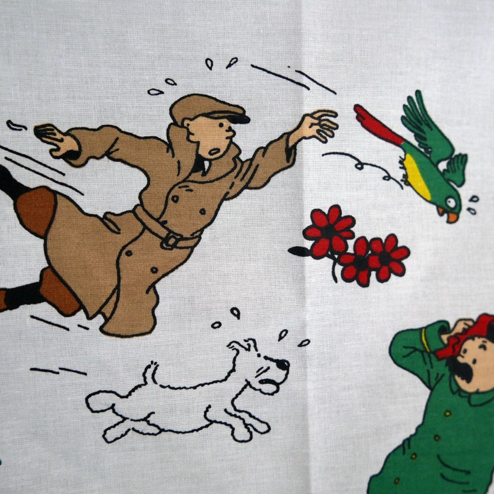 Vintage Tintin Fabric - The Broken ear (Sunflower) 120cm wide