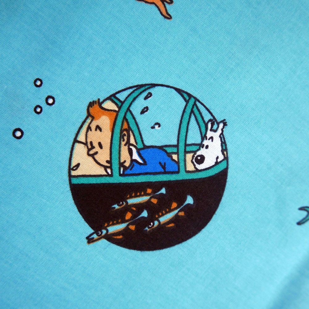 Red Rackham's Treasure - Tintin Fabric - 130cm Wide