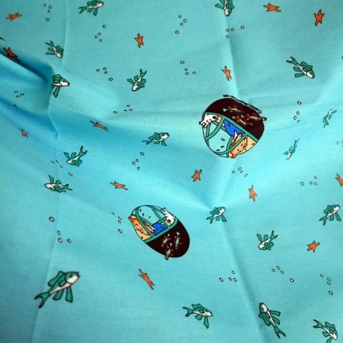 Red Rackham's Treasure - Tintin Fabric - 130cm Wide