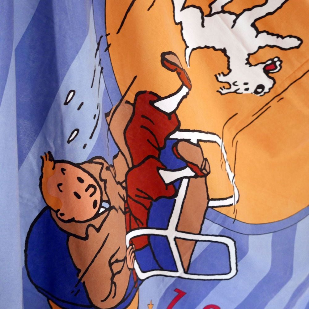 Large Vintage Tintin Fabric Panel - 125cm x 185cm