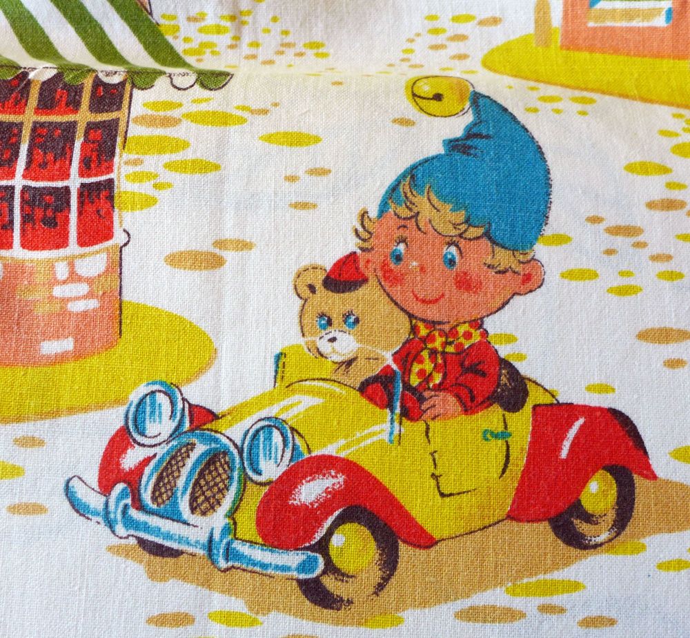 Vintage Noddy Fabric by Coloroll - 1970's Two Sizes