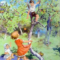 Vintage School Poster 1938 - The Apple Orchard