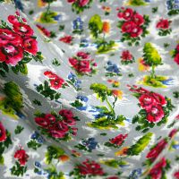 Vintage  French Barkcloth Cotton - 108cm Wide