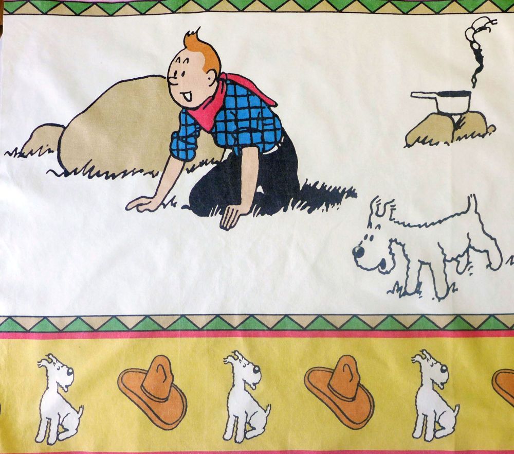Tintin in America - Cotton Panel - Campfire