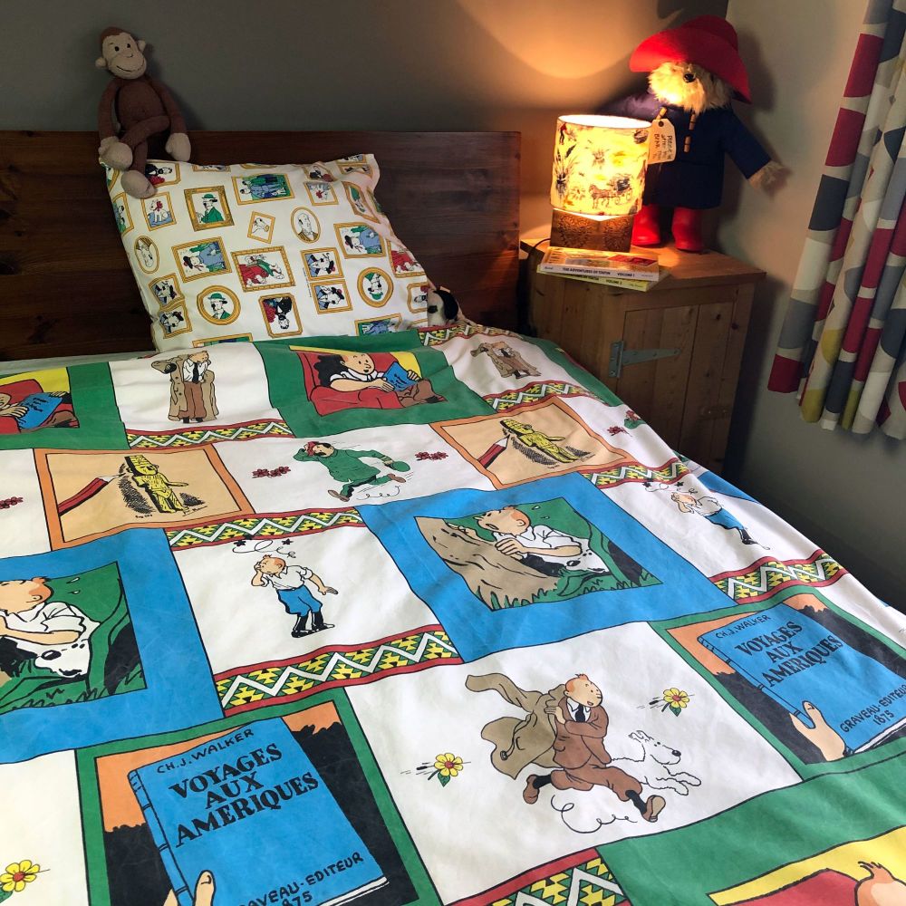 Vintage Tintin Duvet Cover The Broken Ear Cartoon