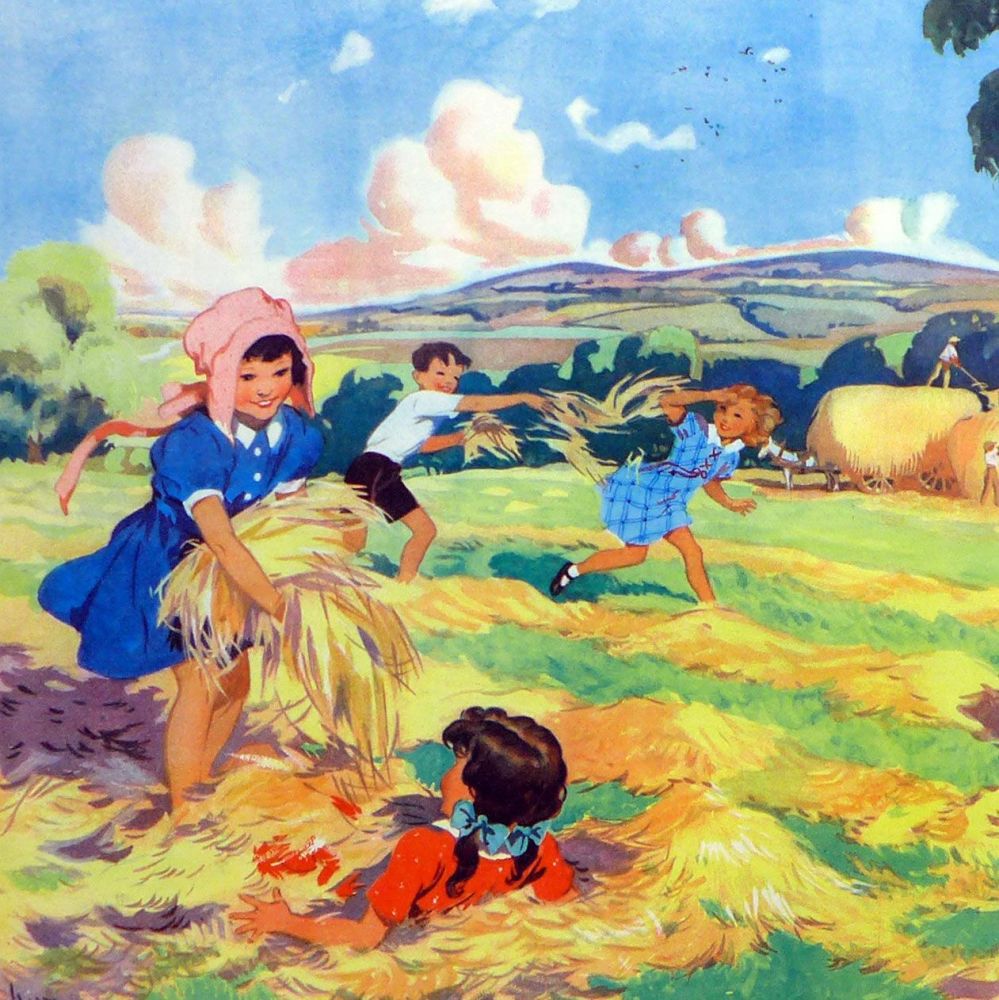 Vintage School Poster 1938 - Haymaking