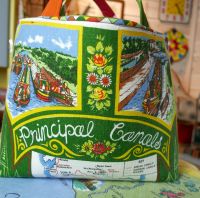 Structured Market Bag - Canals - Vintage Souvenir Bag