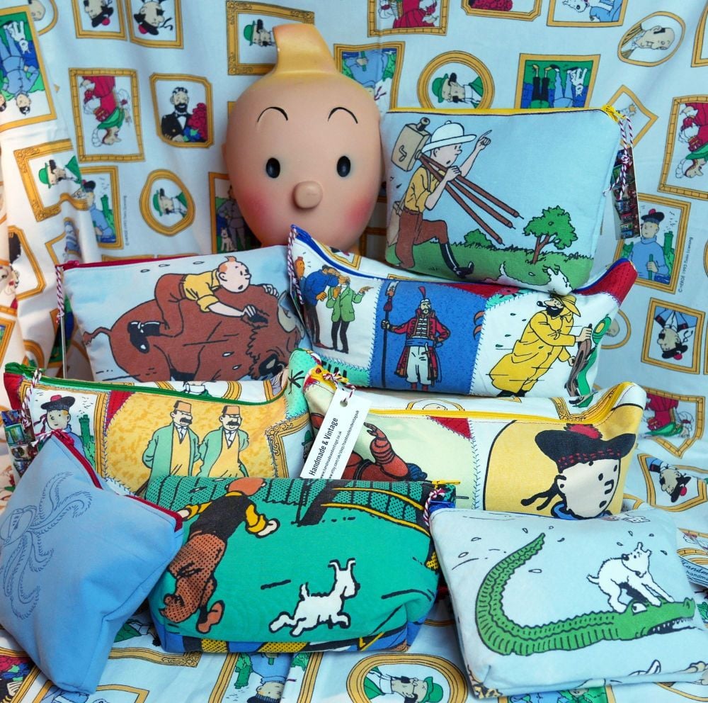 Tintin Themed Zip-Top Pouches