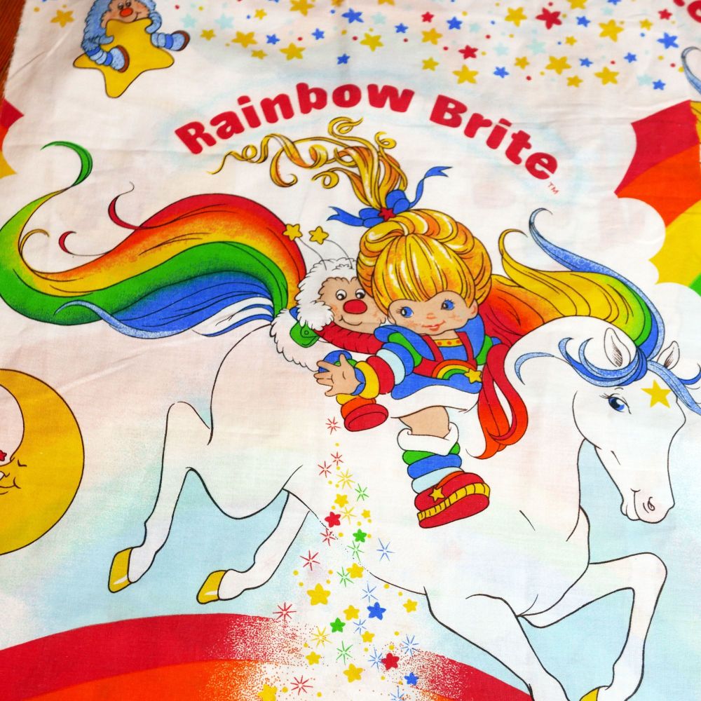 Vintage Rainbow Brite Fabric - 1980's - Two Pieces