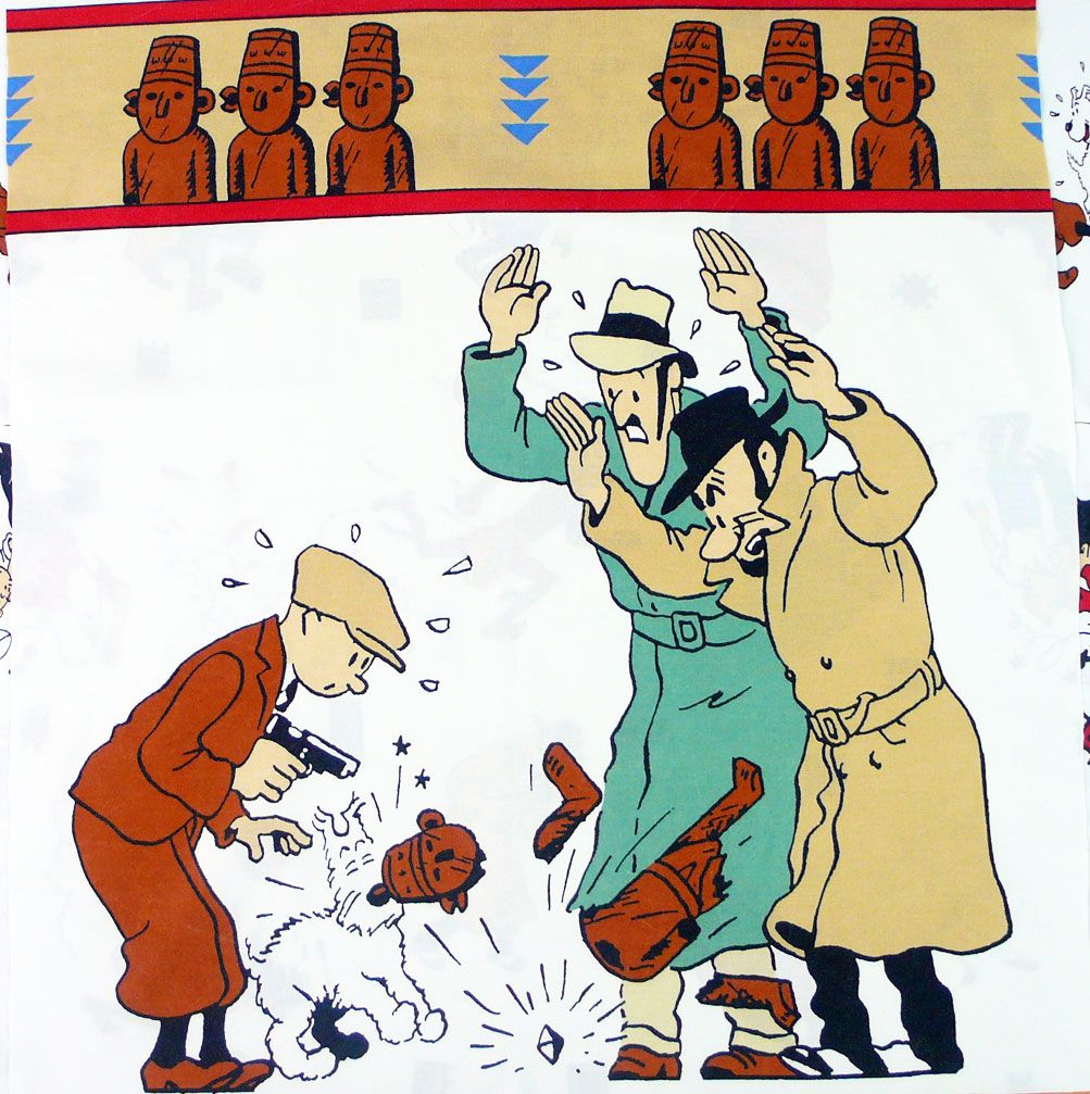 Tintin and the Broken Ear Cotton Panel- 60cm x 60cm