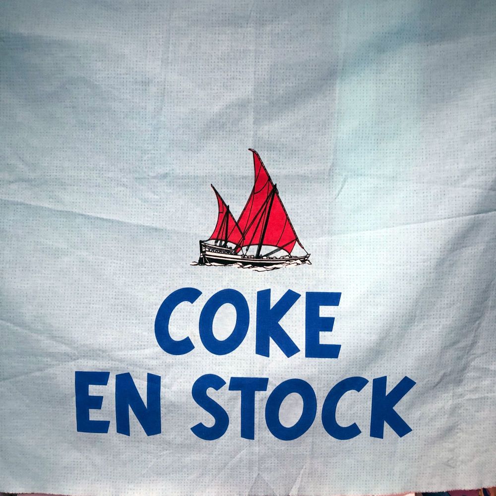 Tintin Cotton Fabric - Red Sea Sharks - 125cm x 65cm
