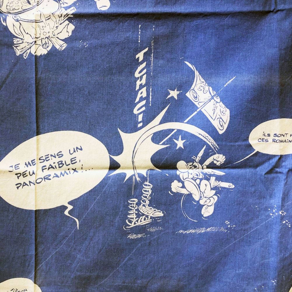 French Asterix Cotton - Blue -  130cm Wide